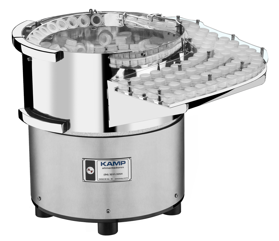 Alimentador Vibratório Posicionador Farmacêutico Tampa Polido